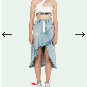 Off-White light denim skirt